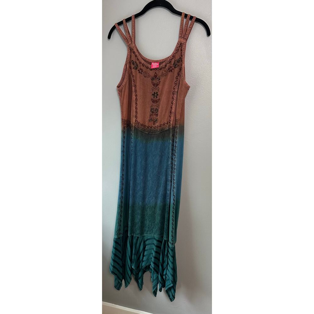 Fashion Terminal One Size Y2K Boho Embroidered Hippie Tank Dress